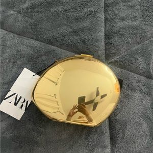Gold Zara clutch